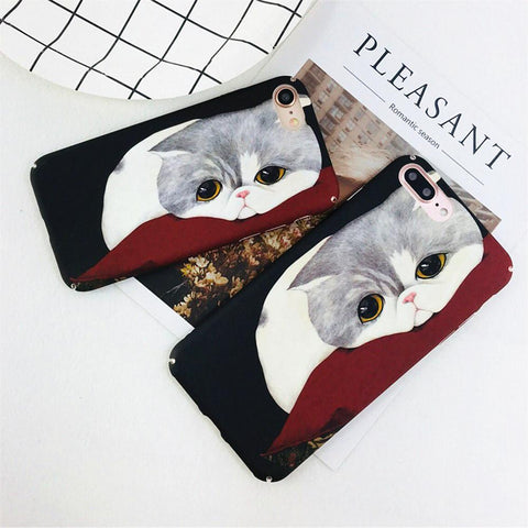 Cute Lazy Chubby Cat Phone Cover