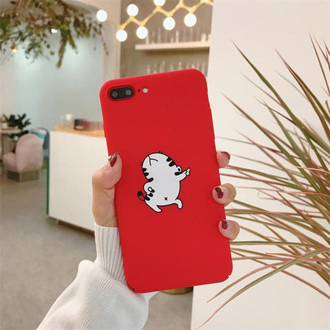 Funny Cat Red Phone Case